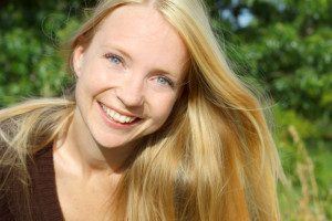 joyous blonde woman