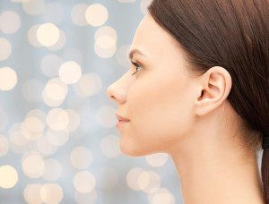 Woman looking off to the left