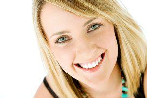 Smiling blonde woman