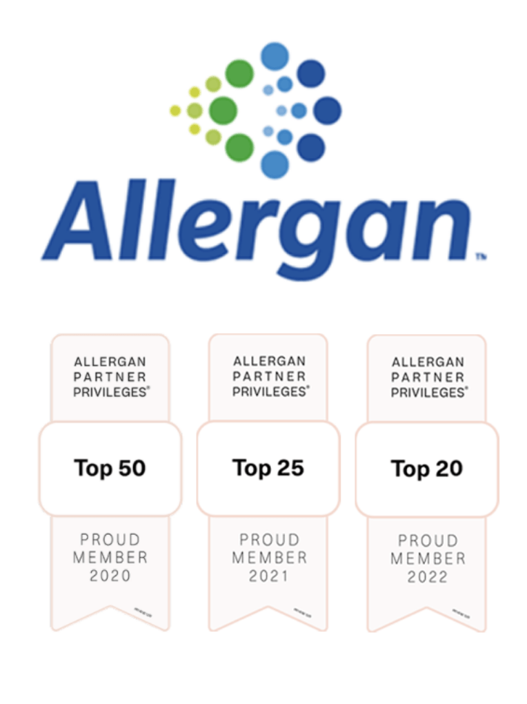 Allergan Logo, Top 50 and top 20 Allergan Partner Privilege Thumbnail
