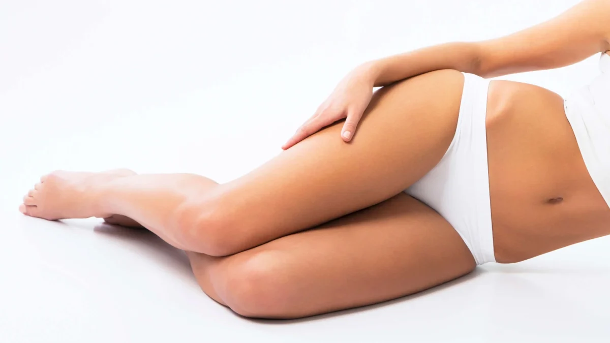 legs of a woman wearing white underwear